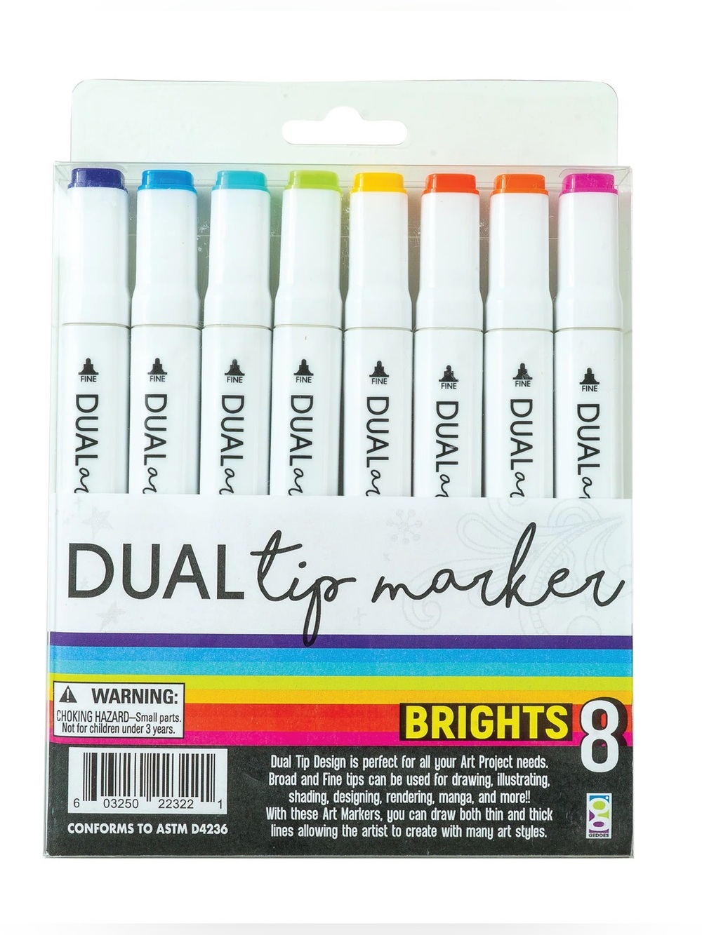 Dual Tip Marker Set - Brights 8-Pack (Multicolor)